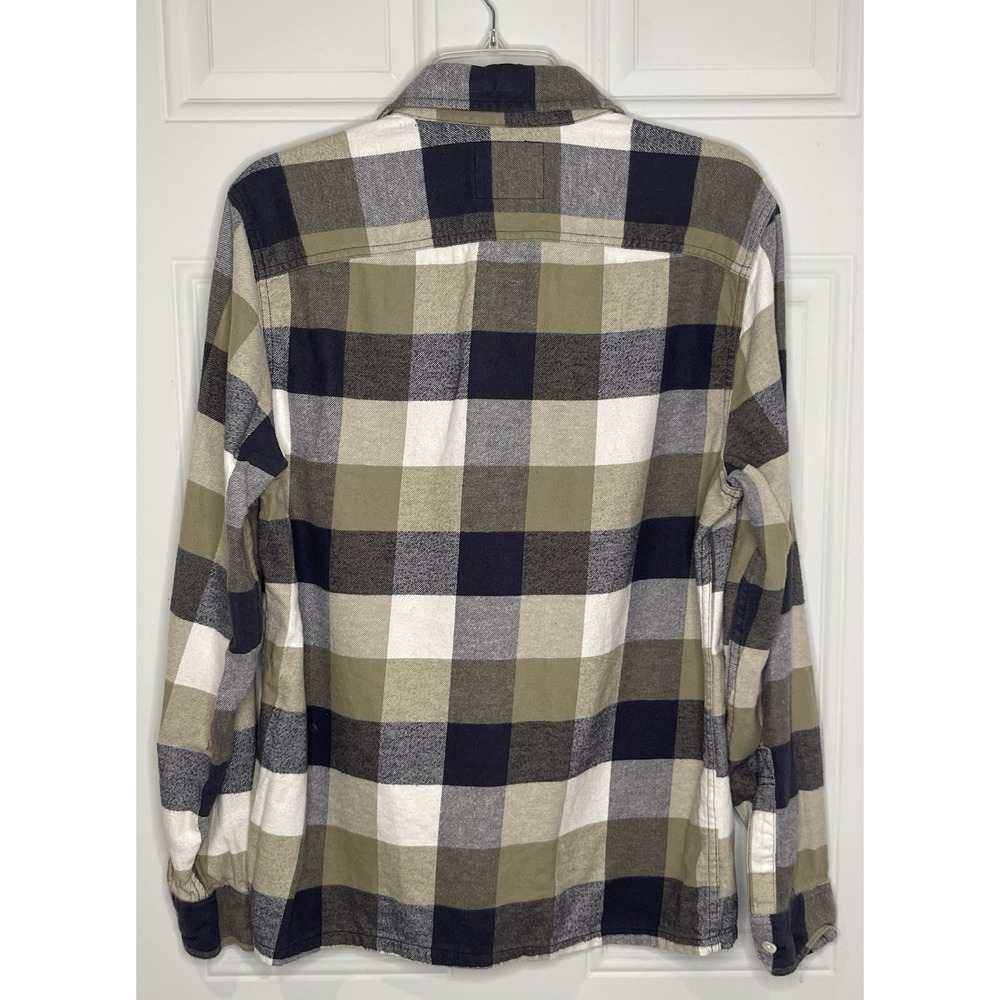 Hollister Medium Blue Plaid Long Sleeve Flannel Shirt 100% Cotton Lumbercore - Picture 6 of 9